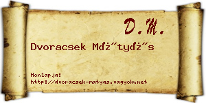 Dvoracsek Mátyás névjegykártya